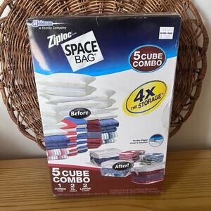 Ziploc Space Bags 5 Cube Combo 4X the Storage NEW